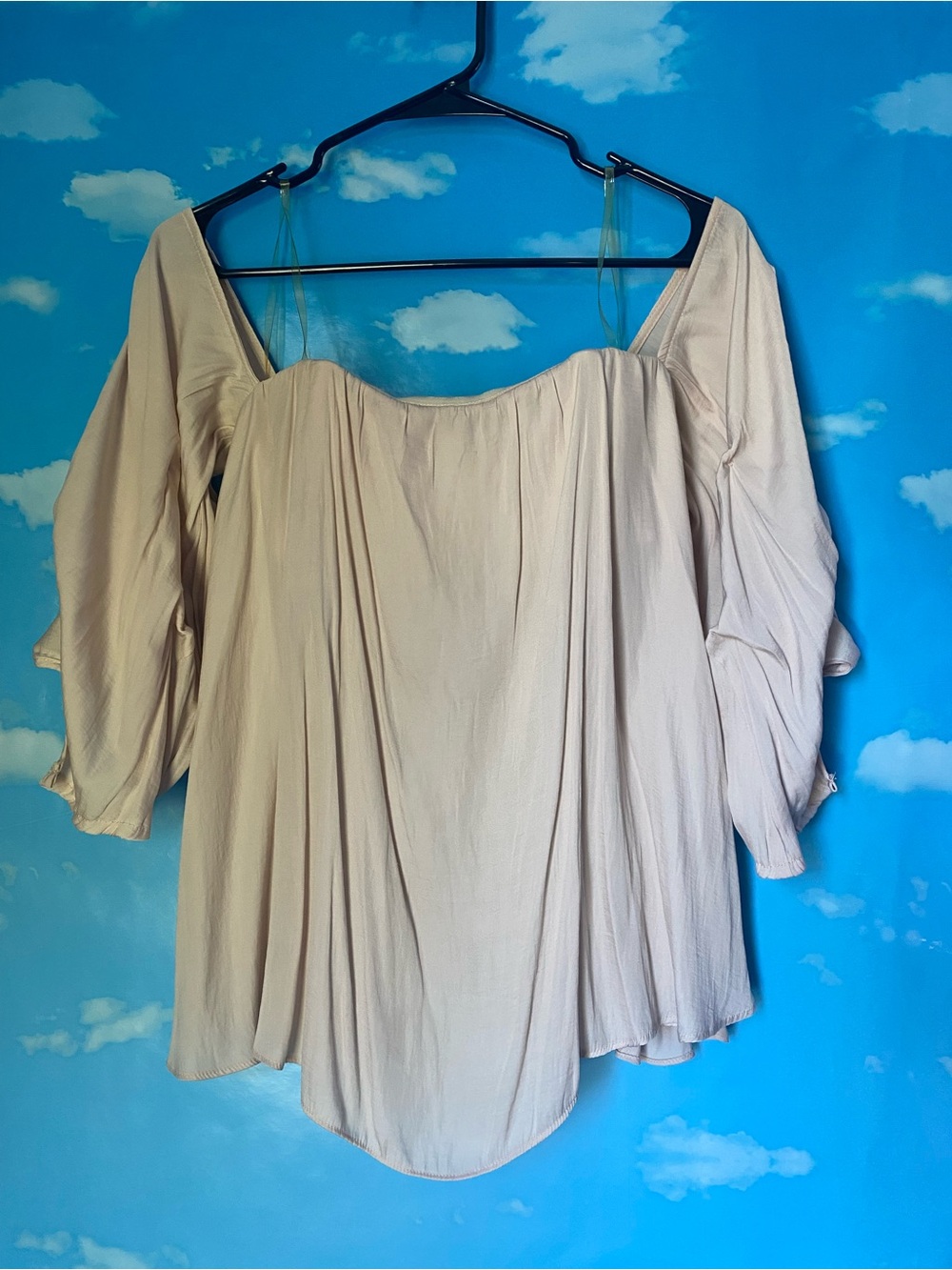 Women’s Off-Shoulder Peasant Blouse in Cream